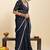 Navy blue bandhani pure georgette saree