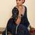 Navy blue bandhani pure georgette saree