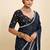 Navy blue bandhani pure georgette saree