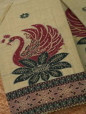 embroidered unstitched dress material 2