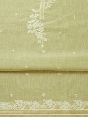floral woven design chanderi unstitched dress material 4
