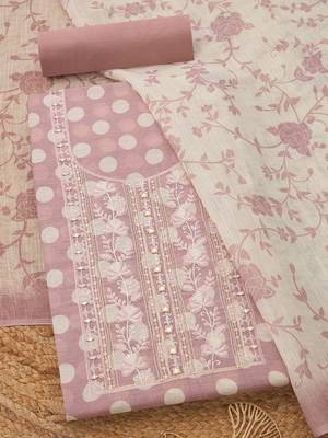 embroidered  cotton unstitched dress material 1
