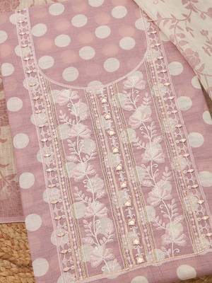 embroidered  cotton unstitched dress material 2