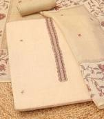 embroidered linen unstitched dress material