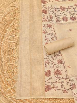 embroidered linen unstitched dress material 4