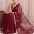 Maroon embroidered tissue designer saree