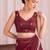 Maroon embroidered tissue designer saree