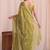 Lime embroidered tissue designer saree