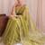 Lime embroidered tissue designer saree
