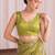 Lime embroidered tissue designer saree