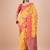 Yellow woven design zari saree with unstitched blouse