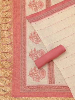 printed linen unstitched dress material 2