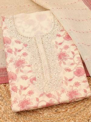 printed linen unstitched dress material 4