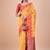 Yellow woven design zari saree with unstitched blouse