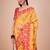 Yellow woven design zari saree with unstitched blouse