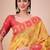 Yellow woven design zari saree with unstitched blouse