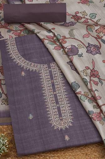 embroidered sequinned unstitched dress material