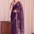 Purple sequinned tissue designer saree