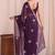 Purple sequinned tissue designer saree