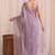 Lavender embroidered tissue designer saree