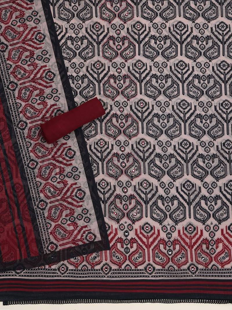 printed linen unstitched dress material