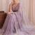Lavender embroidered tissue designer saree