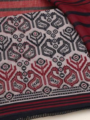 printed linen unstitched dress material 2