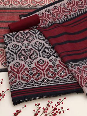 printed linen unstitched dress material 3
