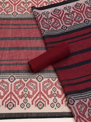 printed linen unstitched dress material 4