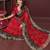 Red bandhani printed georgette saree with unstitched blouse
