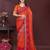 Orange bahdhani printed embroidered georgette saree with unstitched blouse