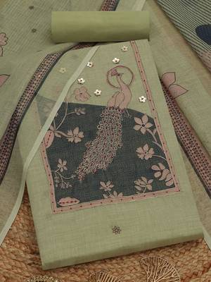 embroidered  cotton unstitched dress material 1