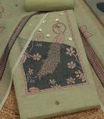 embroidered  cotton unstitched dress material