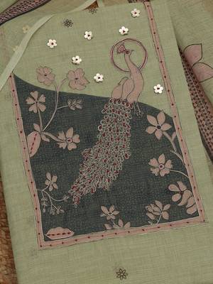 embroidered  cotton unstitched dress material 2