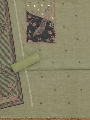 embroidered  cotton unstitched dress material 4