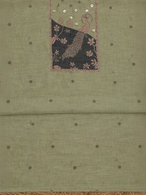 embroidered  cotton unstitched dress material 5