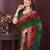 Green bahdhani printed embroidered georgette saree with unstitched blouse