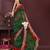 Green bahdhani printed embroidered georgette saree with unstitched blouse