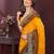 Yellow bandhani printed georgette saree with unstitched blouse