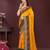 Yellow bandhani printed georgette saree with unstitched blouse