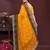 Yellow bandhani printed georgette saree with unstitched blouse