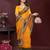 Yellow bandhani printed georgette saree with unstitched blouse