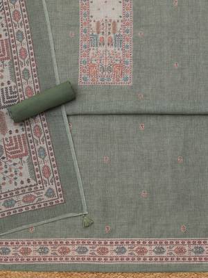 printed linen unstitched dress material 5