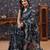 Teal floral embroidered sarees