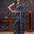 Teal floral embroidered sarees