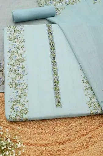 printed linen unstitched dress material
