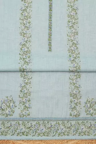 printed linen unstitched dress material