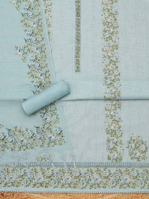 printed linen unstitched dress material 3
