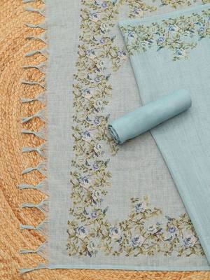 printed linen unstitched dress material 4