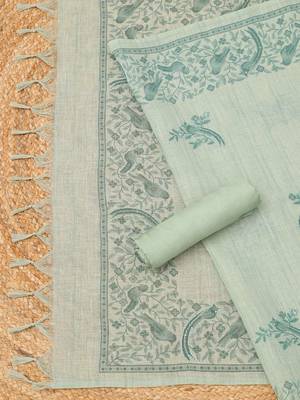 printed linen unstitched dress material 2